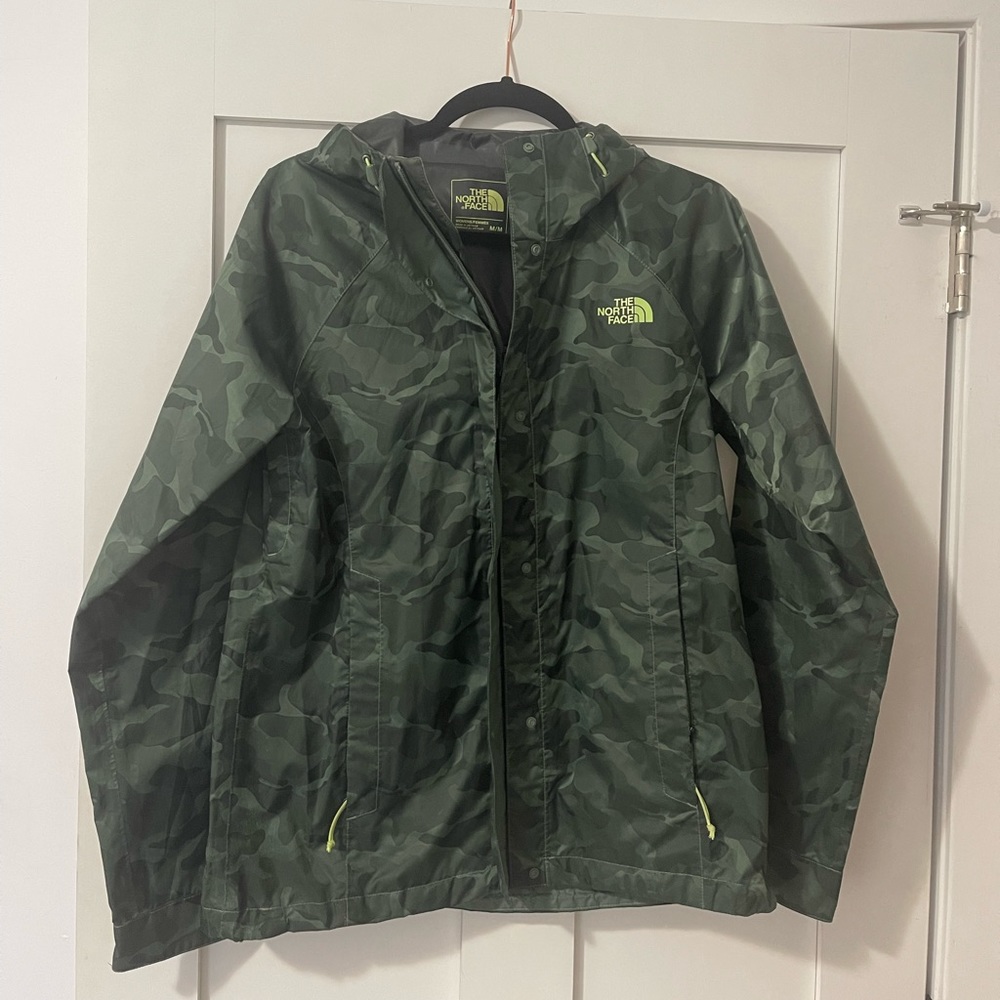Camo north face rain coat